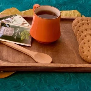 سینی دسته مخفی مستطیلی آرت دکو چوب