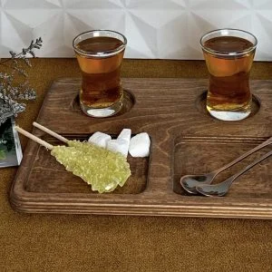 ظرف کافه ای چهار خانه آرت دکو چوب