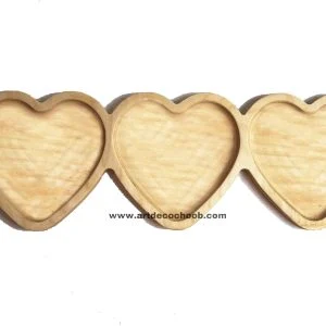 اردوخوری سه خانه قلبی آرت دکو چوب پس زمینه سفید